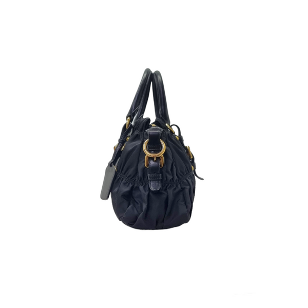 Prada BN1407 Gaufre Nylon Tote Ghw (Black)