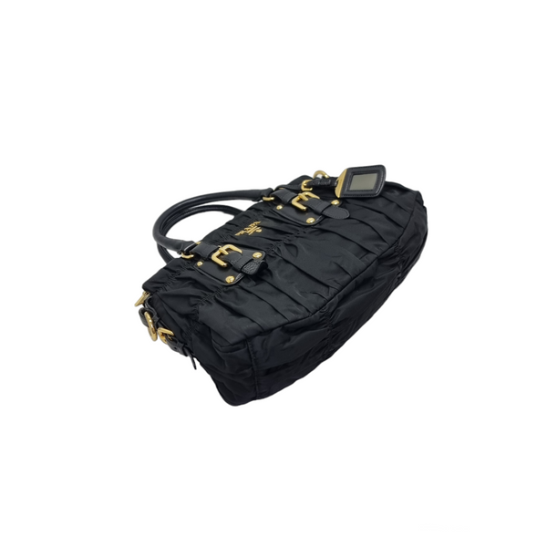 Prada BN1407 Gaufre Nylon Tote Ghw (Black)