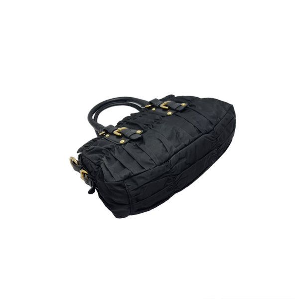 Prada BN1407 Gaufre Nylon Tote Ghw (Black)