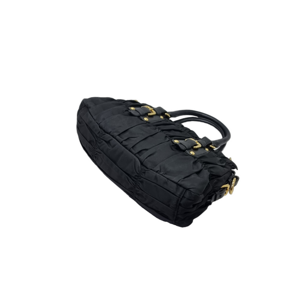 Prada BN1407 Gaufre Nylon Tote Ghw (Black)