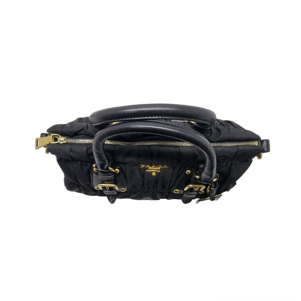 Prada BN1407 Gaufre Nylon Tote Ghw (Black)