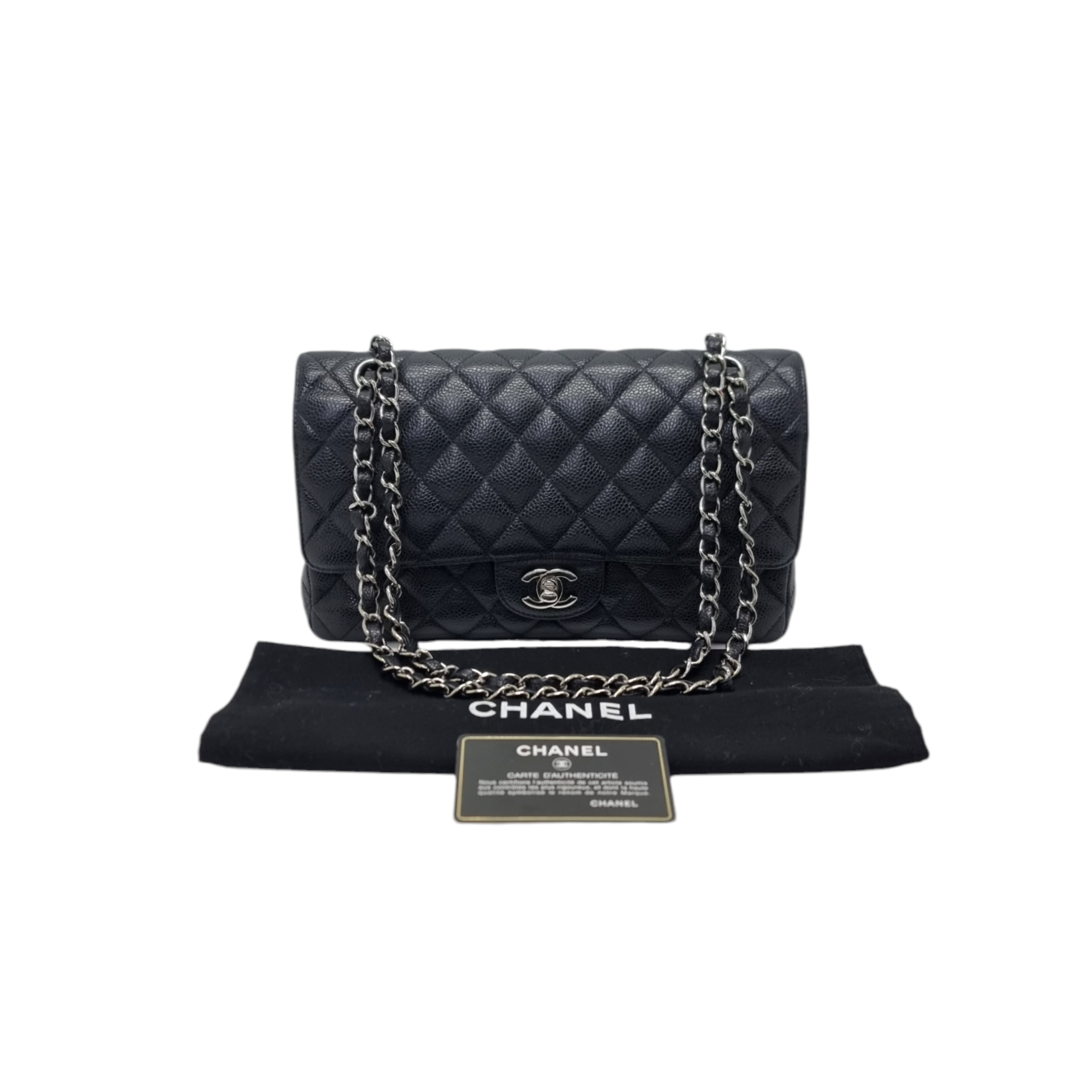 Chanel Classic Medium Double Flap Shw (Black)