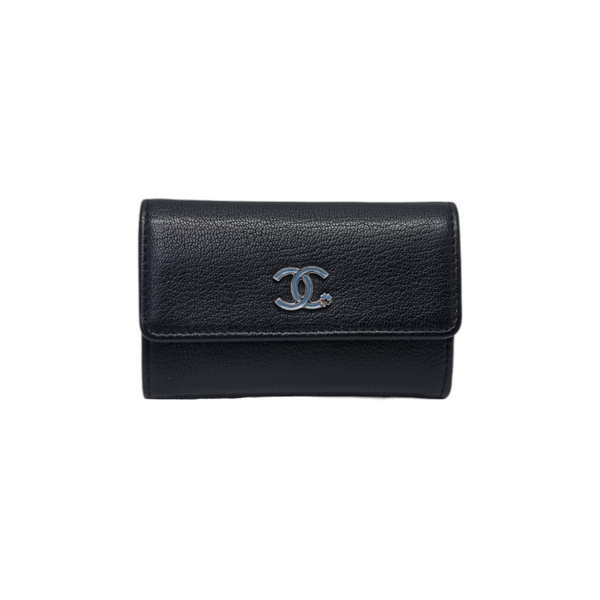 Chanel Card Holder Lucky Clover Leather Shw ( Black)