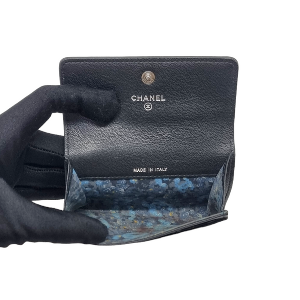 Chanel Card Holder Lucky Clover Leather Shw ( Black)