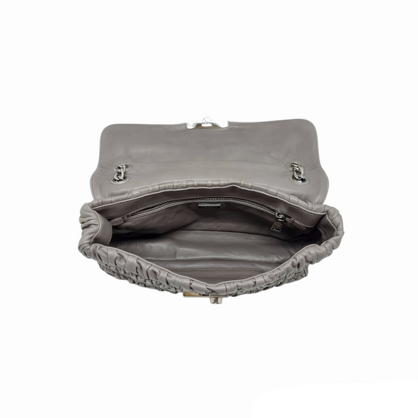 Prada BT0939 Opaline Nappa Gaufre Leather Chain Bag Shw (Grey/Argilla)