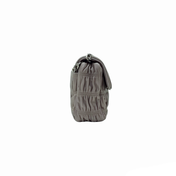 Prada BT0939 Opaline Nappa Gaufre Leather Chain Bag Shw (Grey/Argilla)