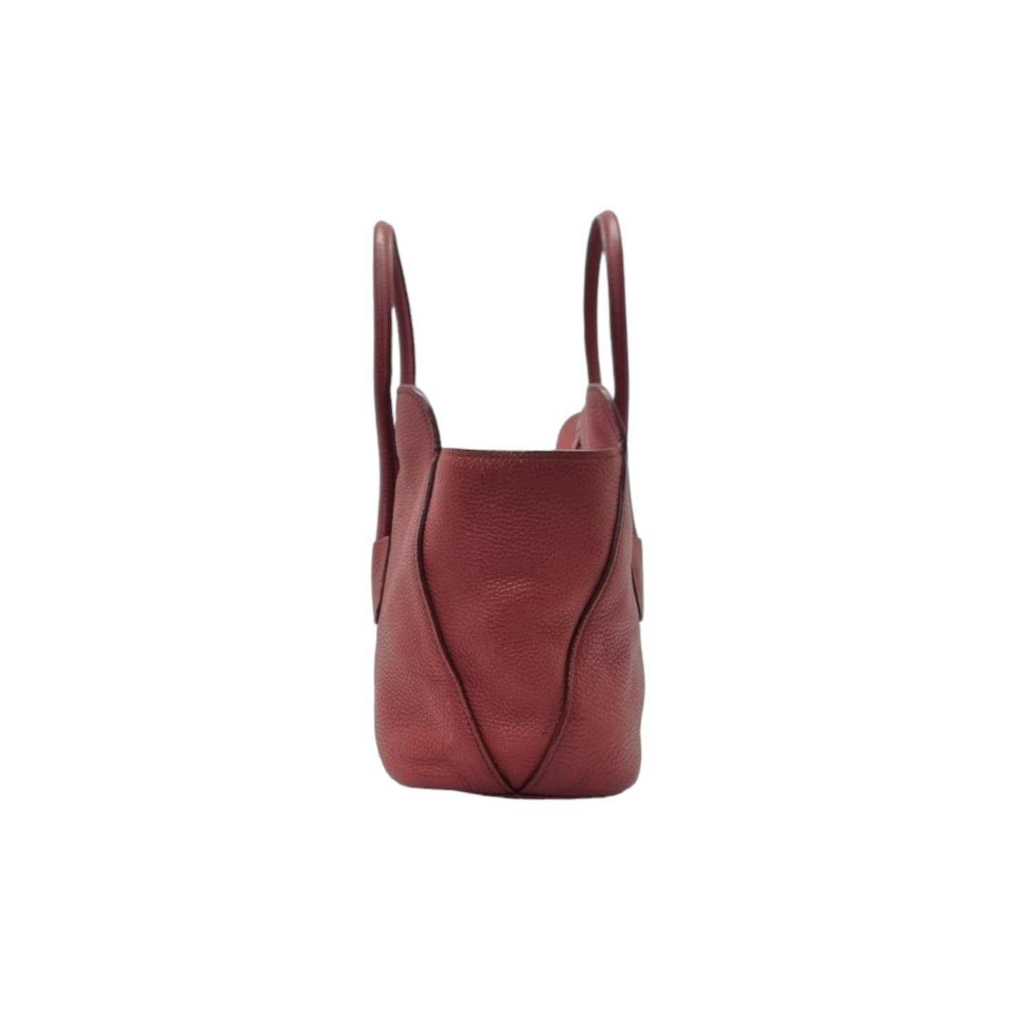 Prada BN2655 Vitello Daino Leather Tote Ghw (Burgundy/Rubino)