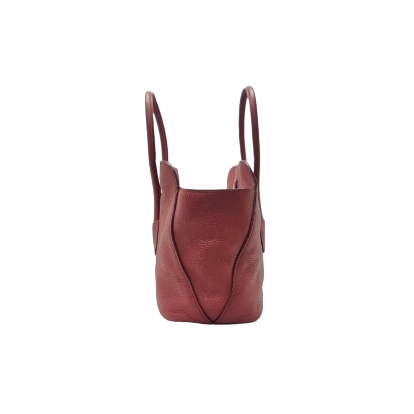 Prada BN2655 Vitello Daino Leather Tote Ghw (Burgundy/Rubino)