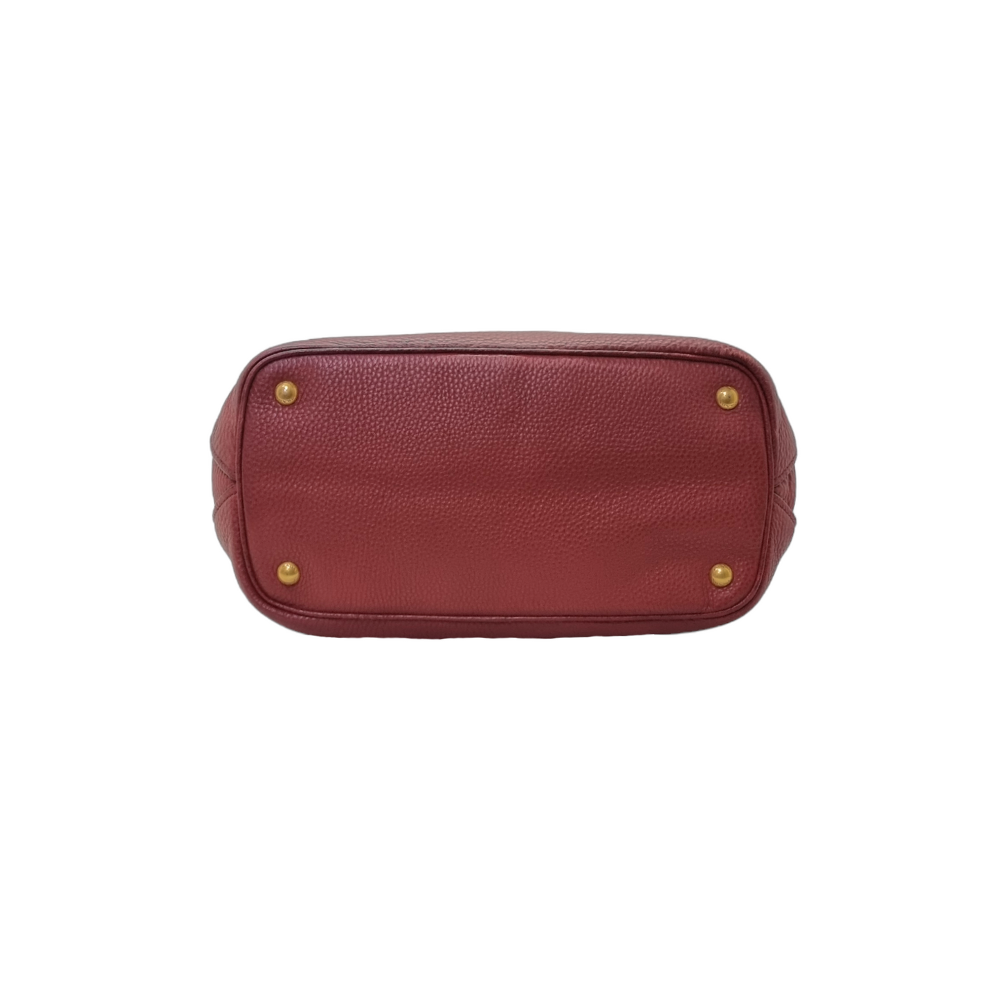 Prada BN2655 Vitello Daino Leather Tote Ghw (Burgundy/Rubino)