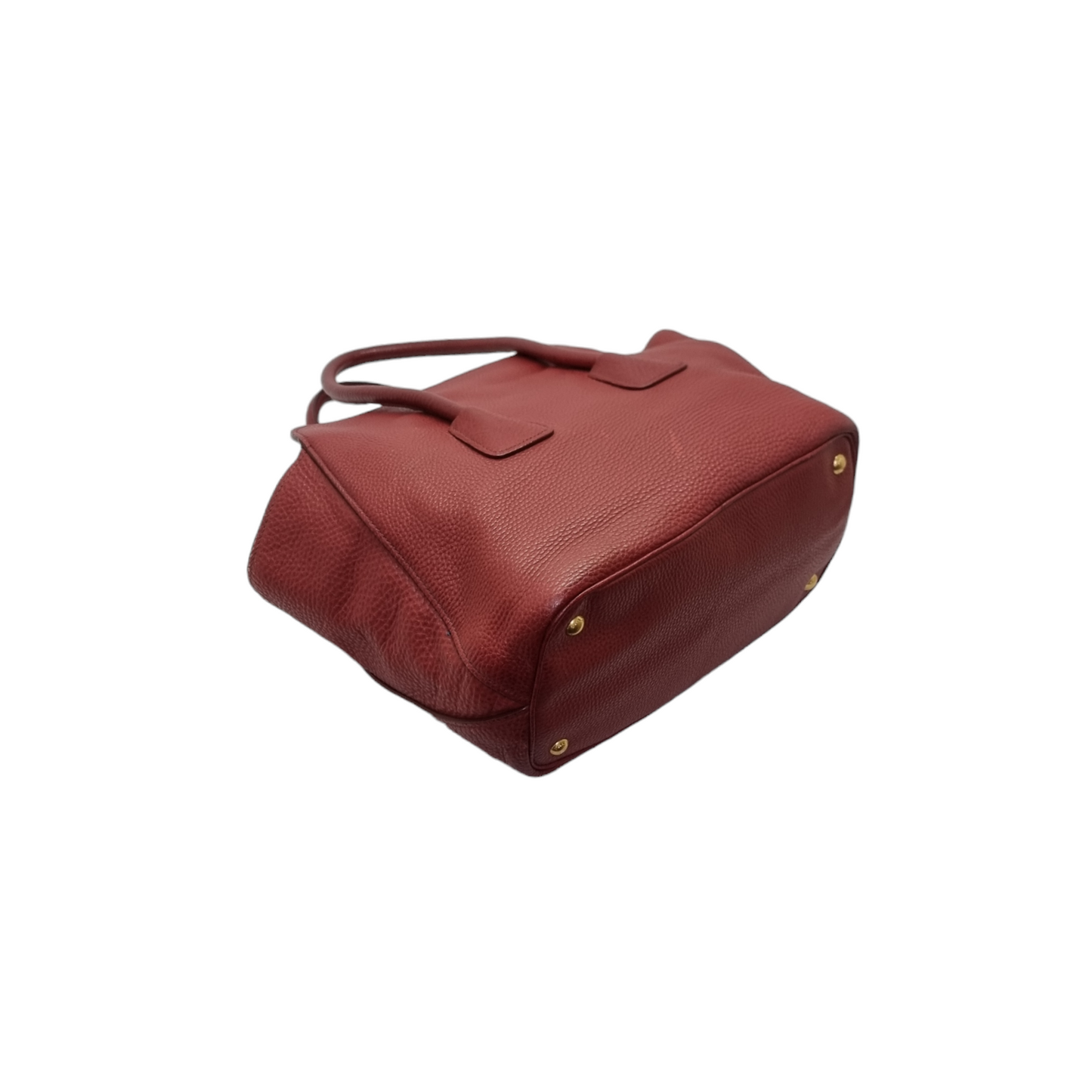 Prada BN2655 Vitello Daino Leather Tote Ghw (Burgundy/Rubino)