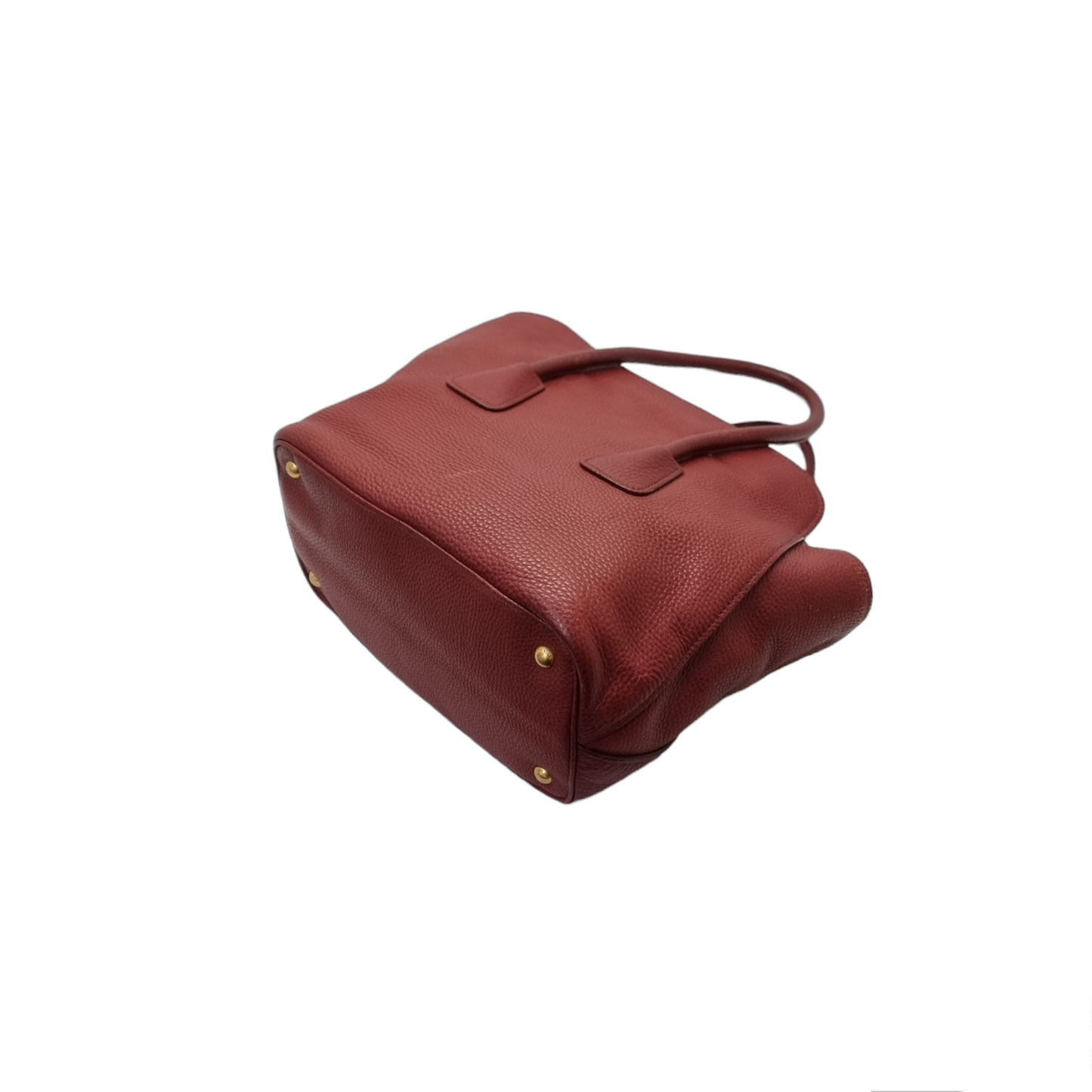 Prada BN2655 Vitello Daino Leather Tote Ghw (Burgundy/Rubino)