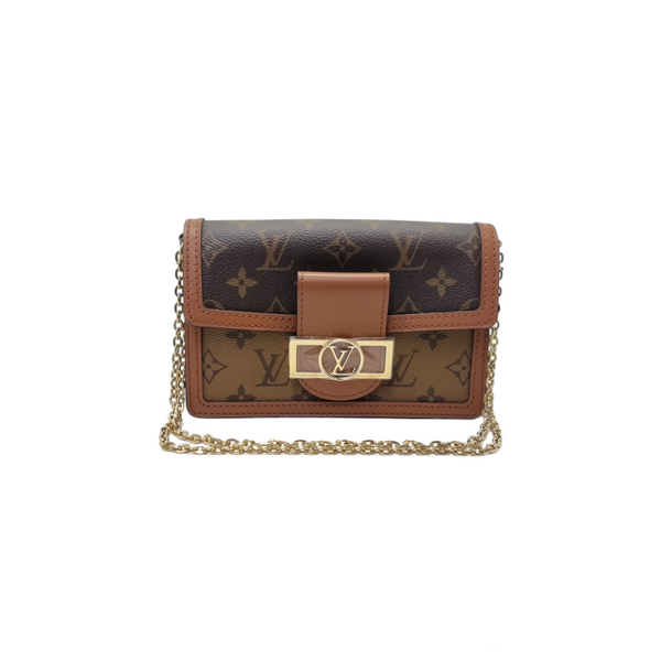 Louis Vuitton Dauphine Wallet On Chain Monogram Reverse Ghw