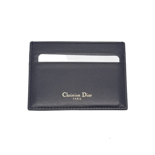 Christian Dior Oblique Jacquard Leather Card Holder (Blue)