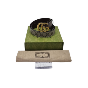 Gucci Belt GG Supreme Canvas Leather Ghw (Beige/Brown)