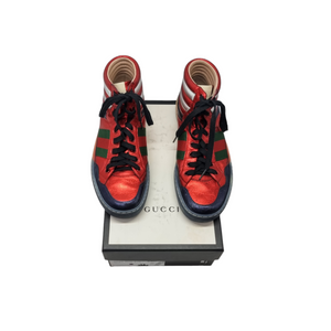 Gucci Sneaker Metallic Leather High-Top (Red/Blue)