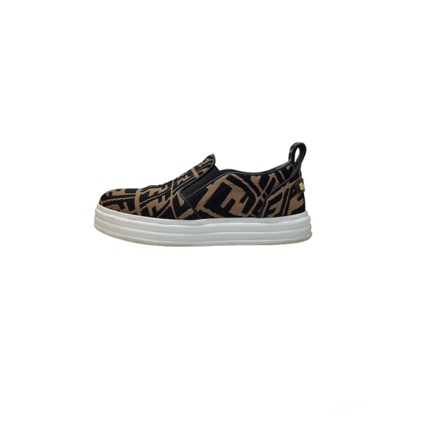 Fendi Slip On Zucca Sneakers (Tabacco Black/White)