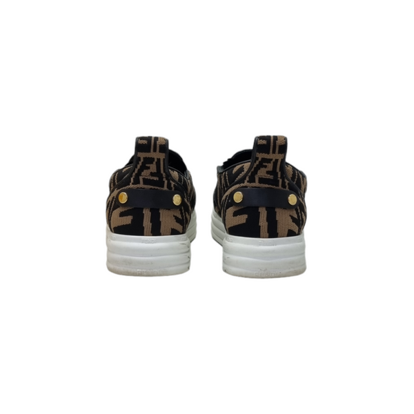 Fendi Slip On Zucca Sneakers (Tabacco Black/White)