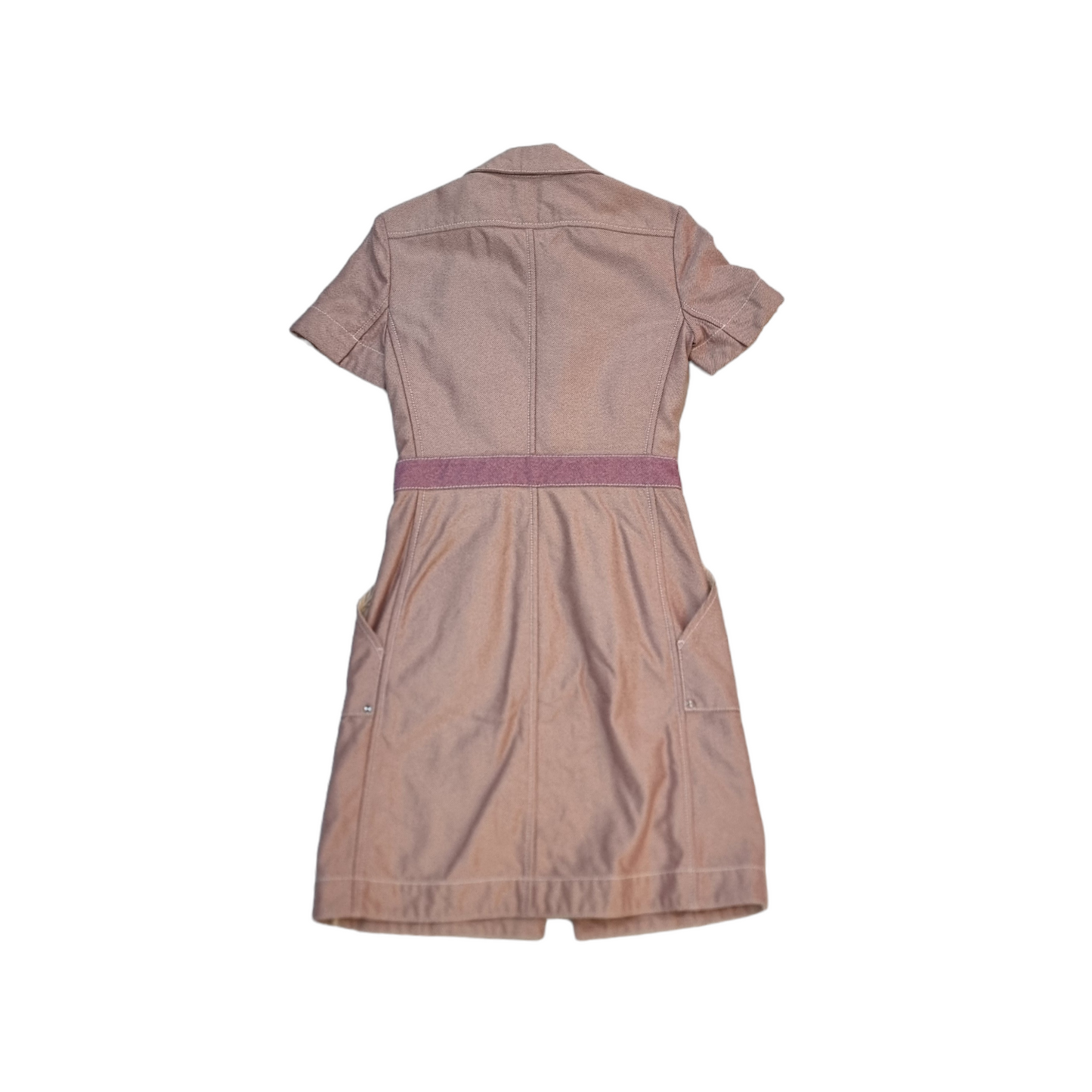 Hermes Spring Summer 2017 Front Zip Cotton Mini Dress (Pink)