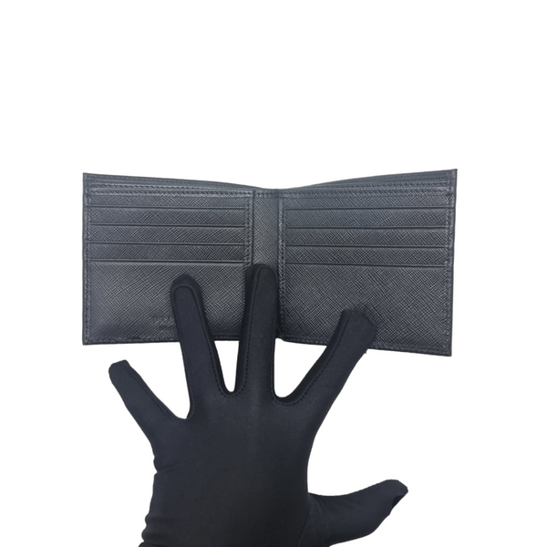 Prada 2MO513 Wallet Bifold Saffiano Leather Shw (Black)
