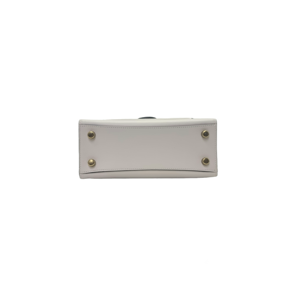 Coach Tabby 20 Top Handle Calf & Pebbled Leather Bronze Hw (Ivory)