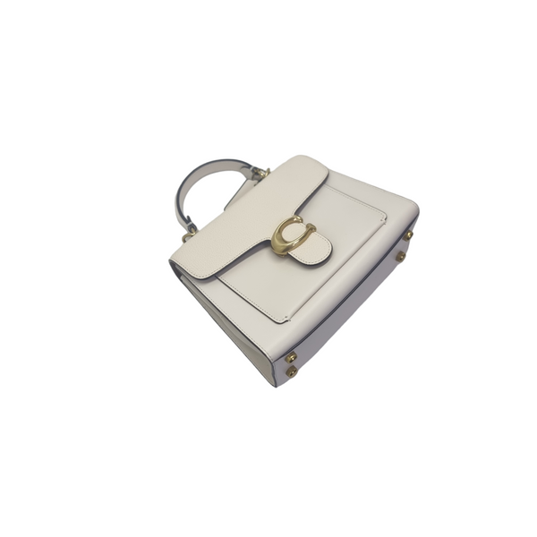 Coach Tabby 20 Top Handle Calf & Pebbled Leather Bronze Hw (Ivory)