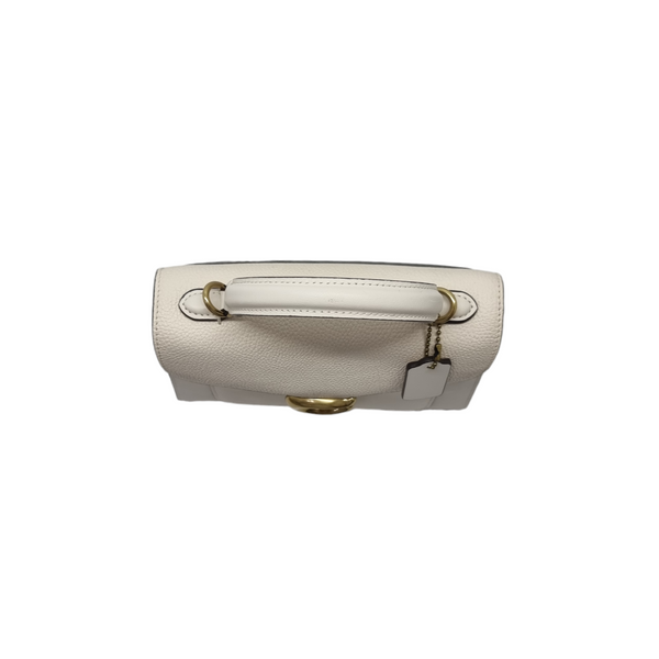 Coach Tabby 20 Top Handle Calf & Pebbled Leather Bronze Hw (Ivory)