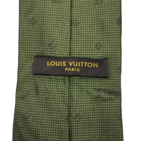 Louis Vuitton Silk Tie Little Dots (Khaki Green)