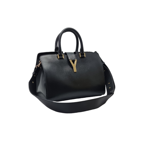 YSL Cabas Chyc Small Leather Bag Ghw (Black)