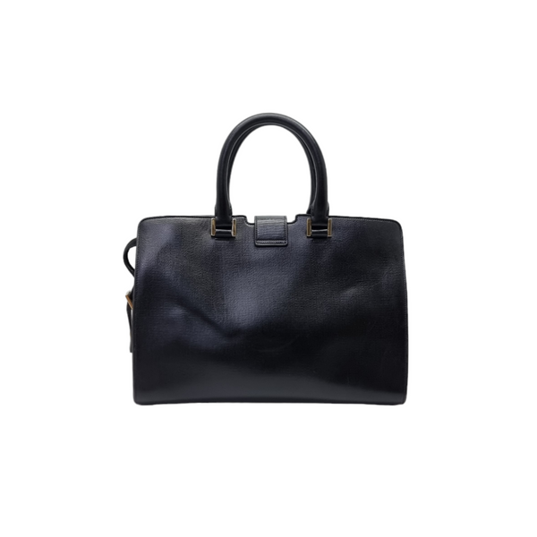 YSL Cabas Chyc Small Leather Bag Ghw (Black)