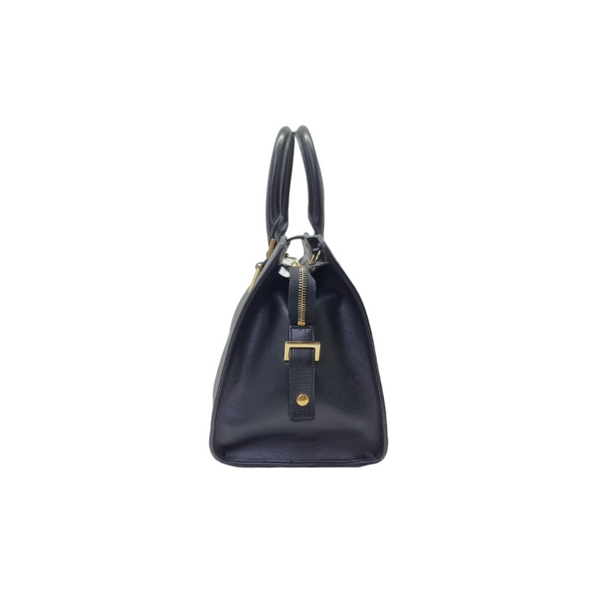 YSL Cabas Chyc Small Leather Bag Ghw (Black)