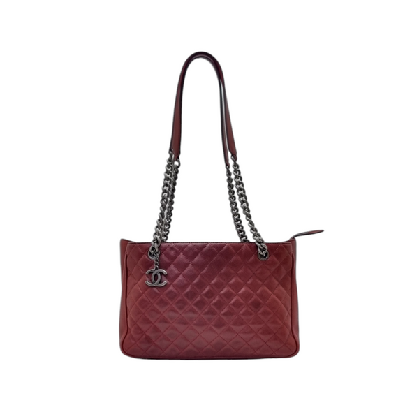 Chanel Matelasse Caviar Shoulder Bag Shw (Burgundy)