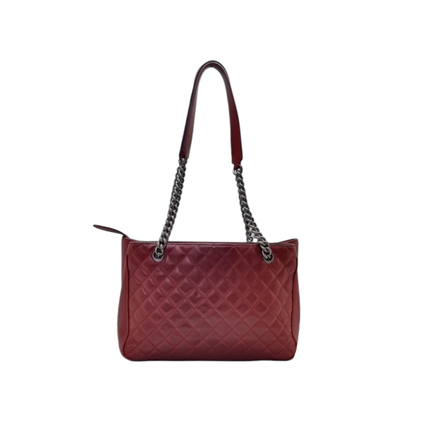 Chanel Matelasse Caviar Shoulder Bag Shw (Burgundy)