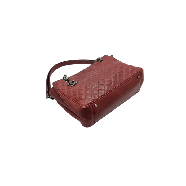 Chanel Matelasse Caviar Shoulder Bag Shw (Burgundy)