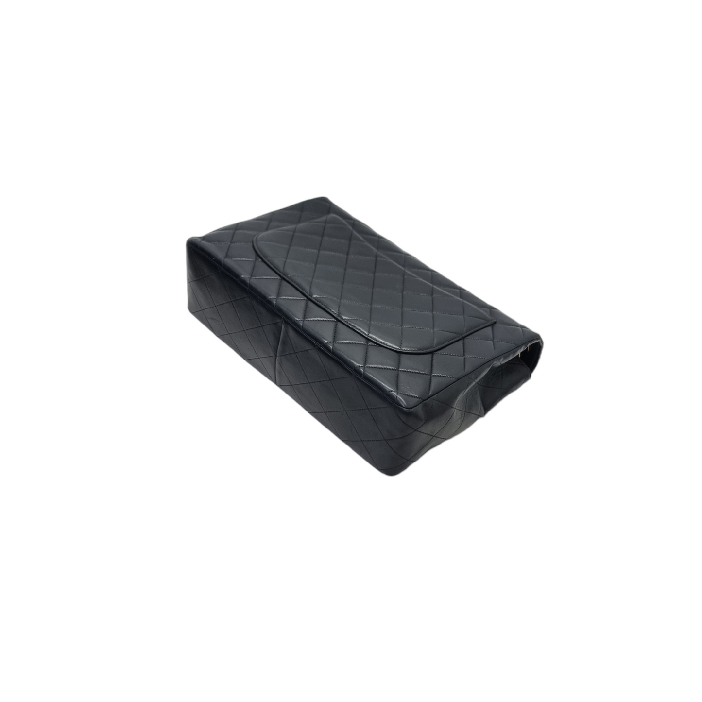 Chanel Vintage Jumbo Flap Lambskin Ghw (Black)
