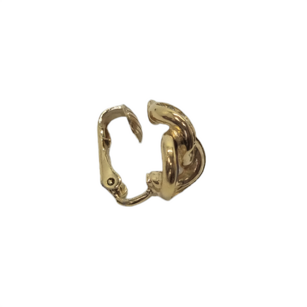 Christian Dior Earrings 1990s Rhinestone Embellished Clip On (Gold/Black)