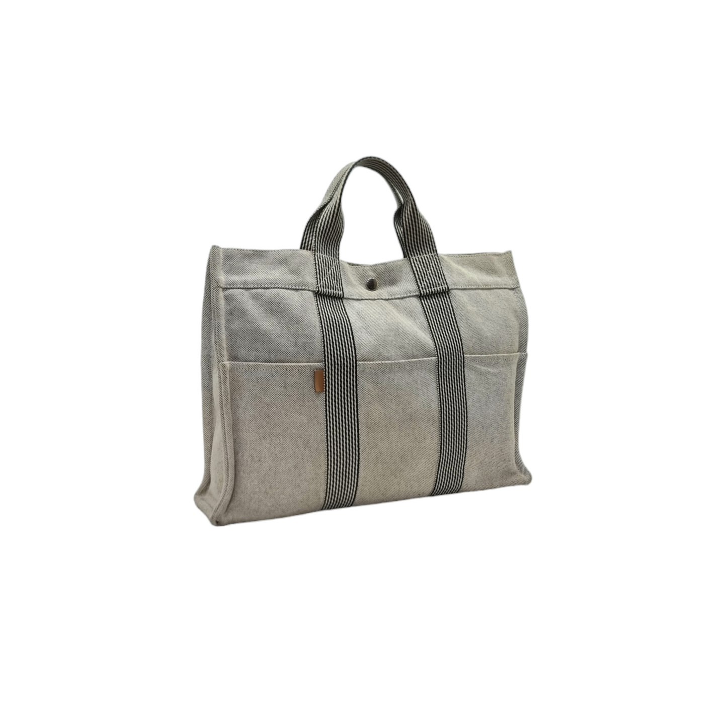 Hermes Fourre Tout GM Canvas Top Handle Phw (Beige/Black)