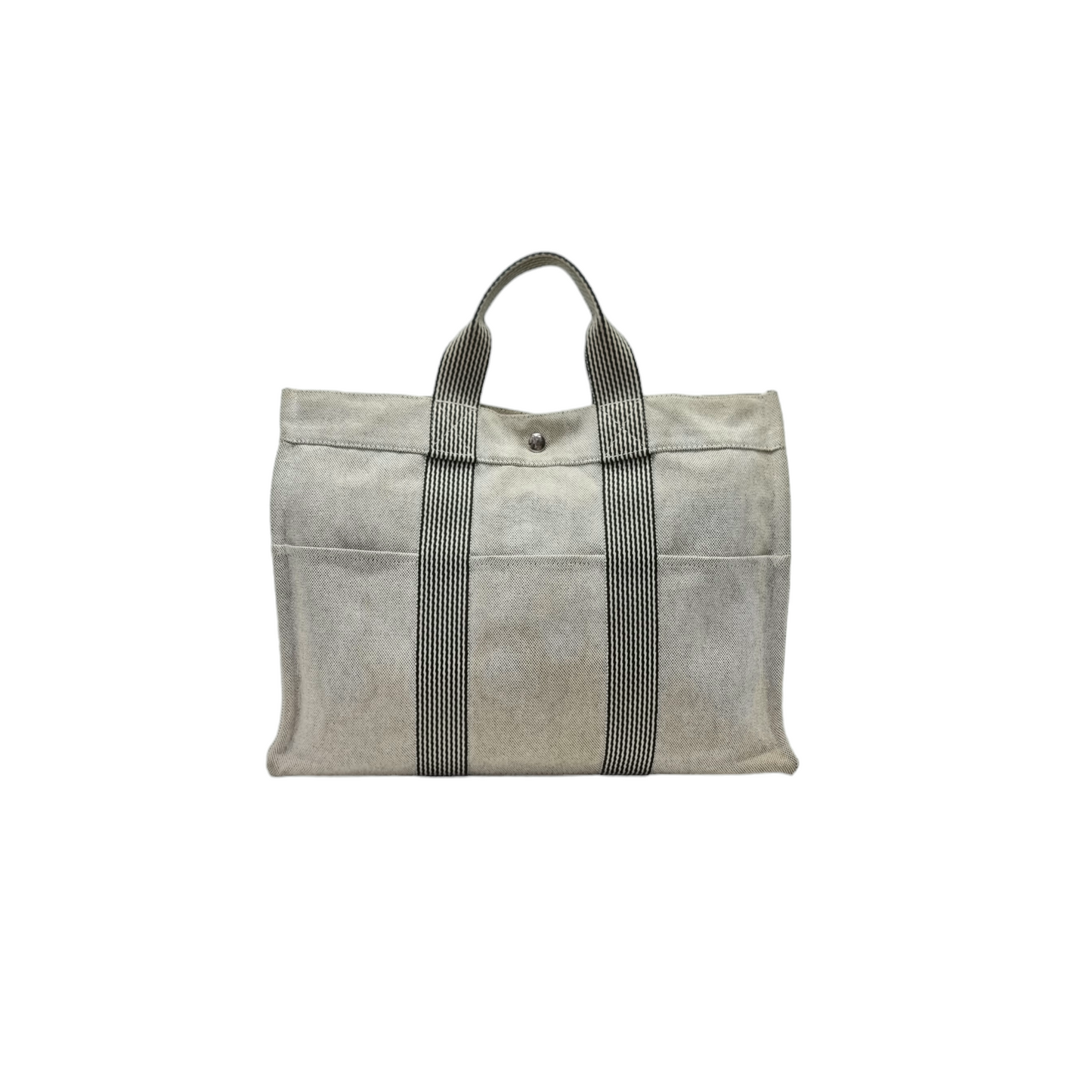 Hermes Fourre Tout GM Canvas Top Handle Phw (Beige/Black)