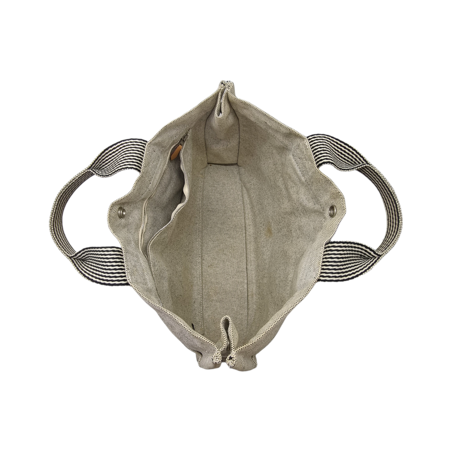 Hermes Fourre Tout GM Canvas Top Handle Phw (Beige/Black)