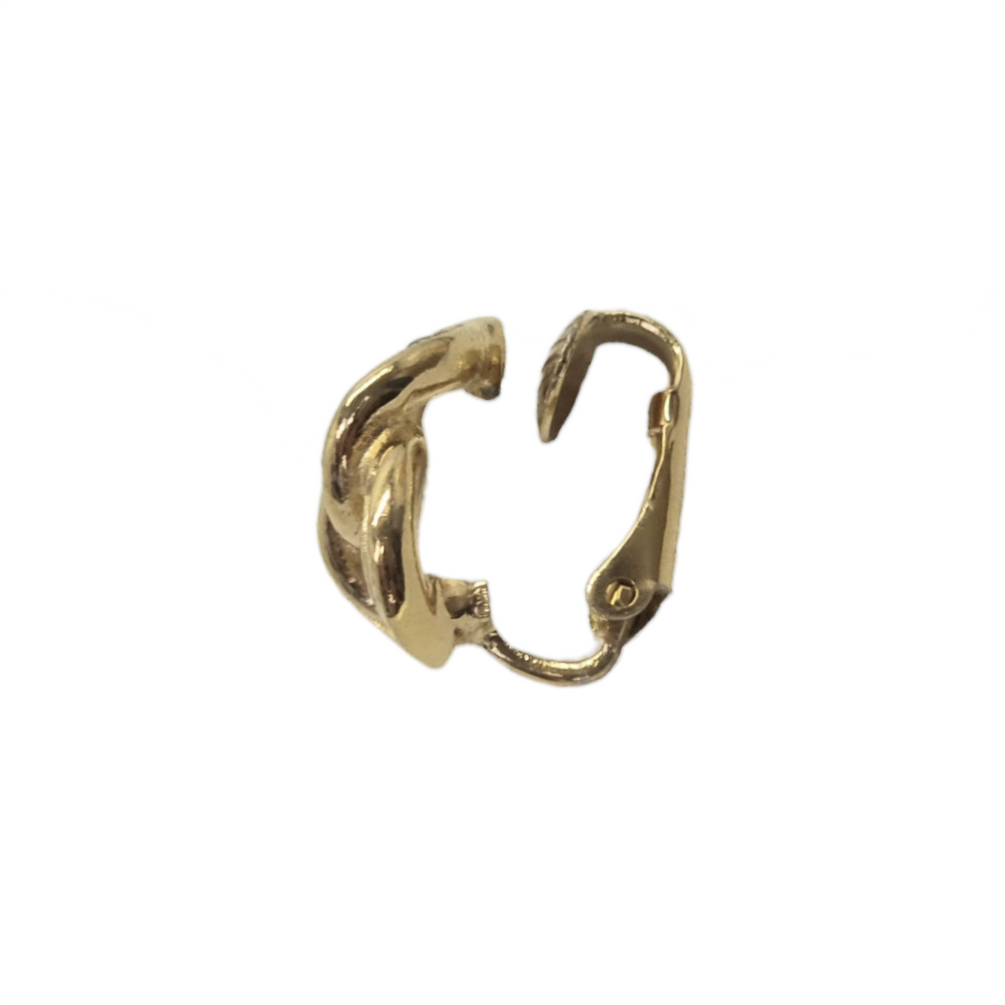 Christian Dior Earrings 1990s Rhinestone Embellished Clip On (Gold/Black)
