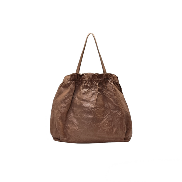 Prada Wrinkled Nappa Leather Hobo Bag (Brown)