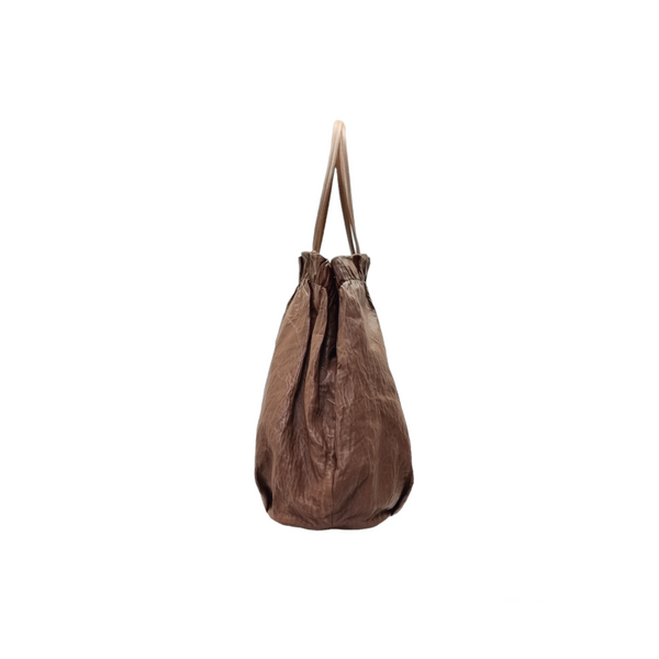 Prada Wrinkled Nappa Leather Hobo Bag (Brown)