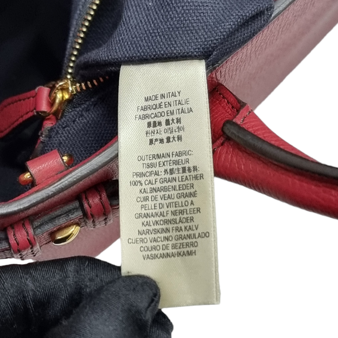 Burberry Banner House Check Leather Small Tote Bag Ghw (Red)