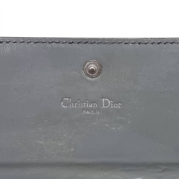 Christian Dior CD Logo Leather Wristlet Clutch Shw (Black)