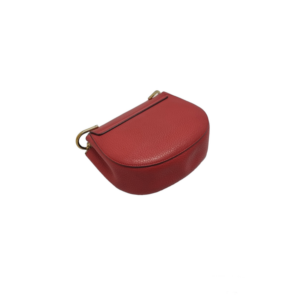 Chloe Drew Mini Crossbody Bag Grained Leather Ghw (Red)