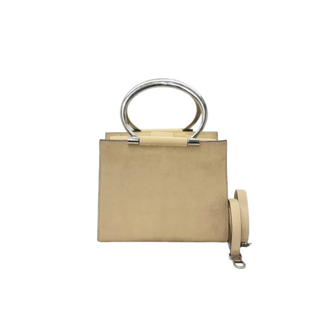 Celine Vintage Leather Loop Top Handle Bag Shw (Beige)