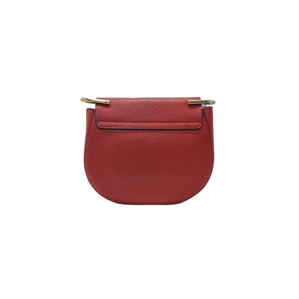 Chloe Drew Mini Crossbody Bag Grained Leather Ghw (Red)