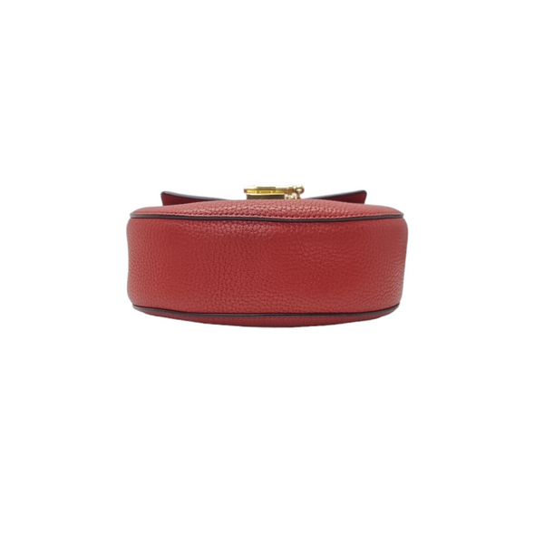 Chloe Drew Mini Crossbody Bag Grained Leather Ghw (Red)