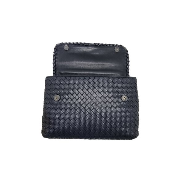 Bottega Veneta Olimpia Intrecciato Leather Shoulder Bag Black Hw (Black)