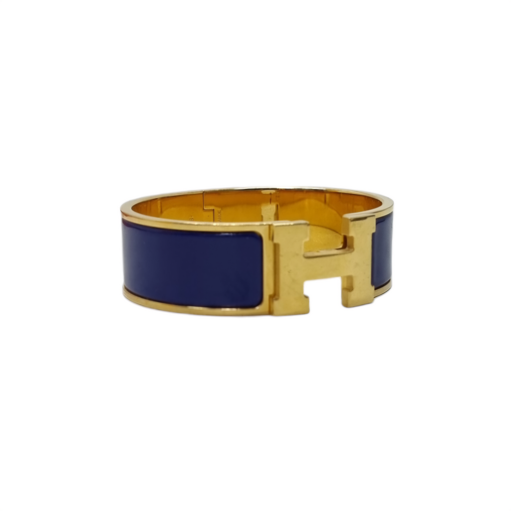 Hermes Clic Clac H Bracelet Wide Ghw (Blue) – ValiseLaBel