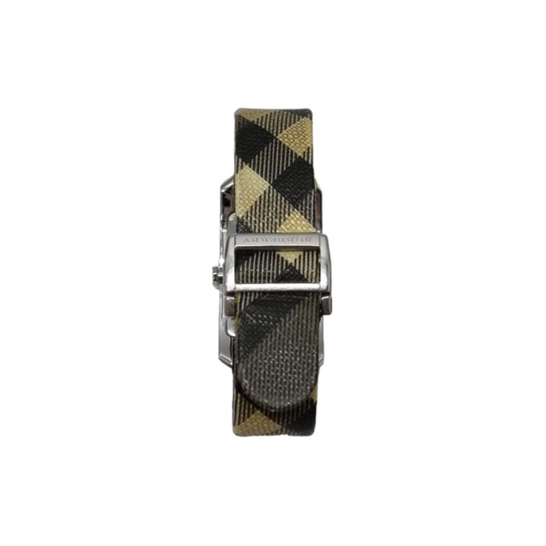 Burberry Stainless Steel Canvas Nova Check Quartz Watch (Black/Beige)